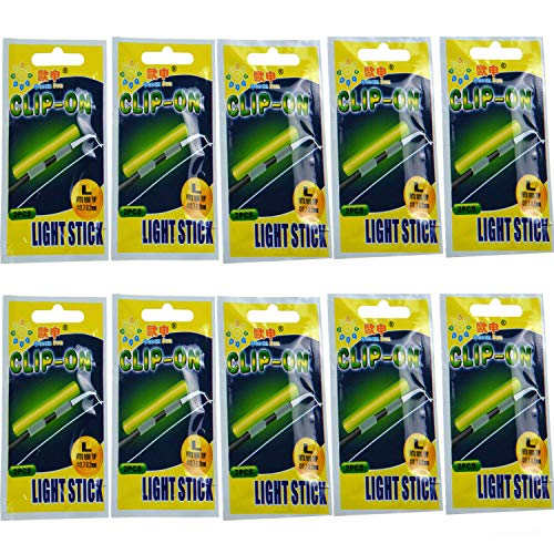 QualyQualy Glow Sticks de Pesca - Luminosos de Pesca - Luces para cañas de Pescar, Luminoso Luz Stick Pare Cañas Pesca, Luz Quimica Pesca (10 Paquetes L: 2.7-3.2mm)