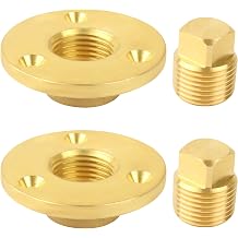 Brass Boat Drain Plug Kit for Garboard and Transom Scuttle | 2 Pack, 1/2" Boat Plug, Threaded Design