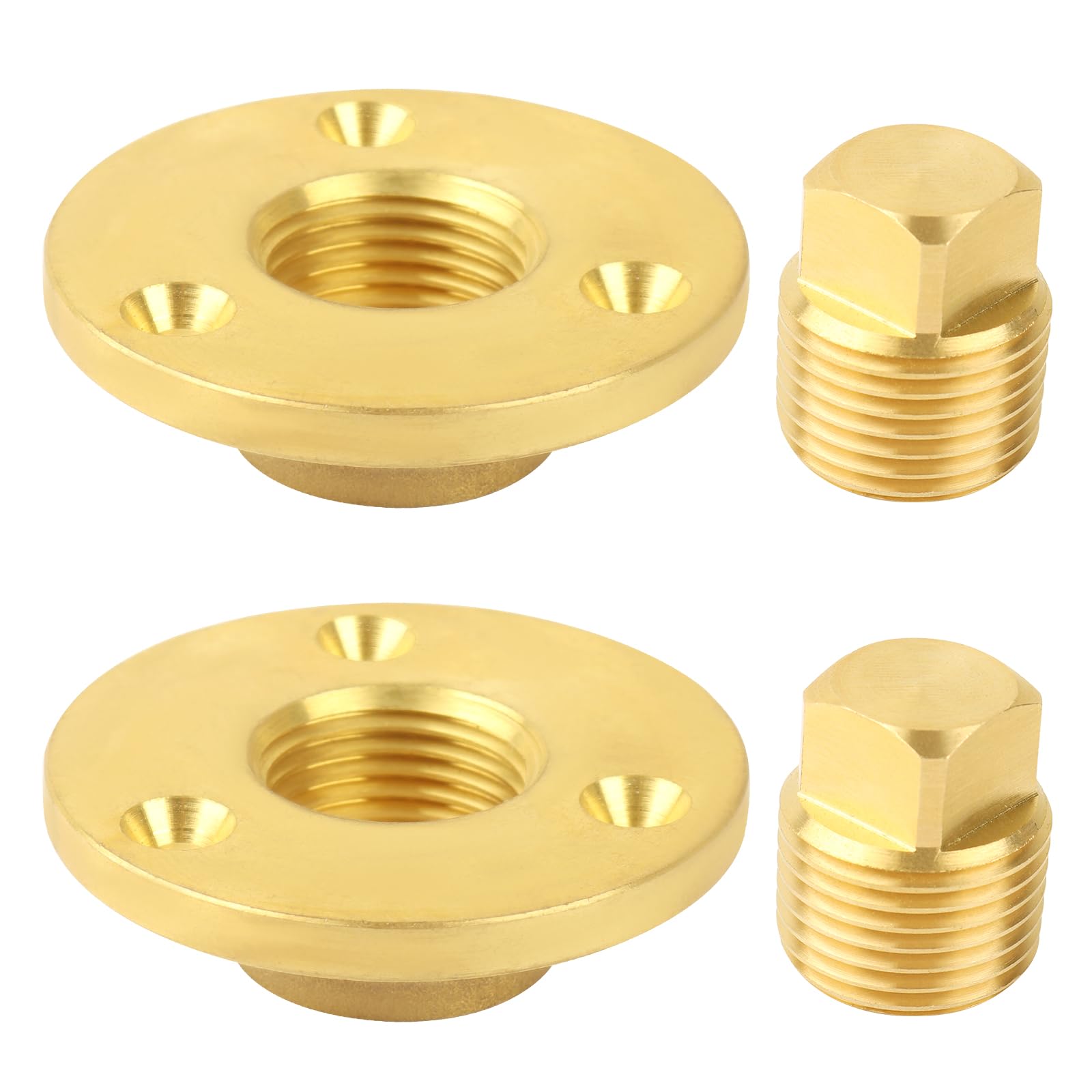 Snapklik.com : Brass Boat Drain Plug Kit Boat Plug Kit 1/2