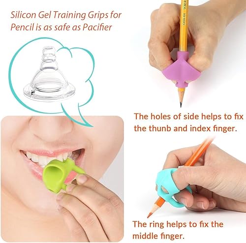 Miniatura 3 de Firesara Agarres para lápices original innovador surtido de ayuda de escritura corrección de postura agarre de dedo para niños preescolares adultos