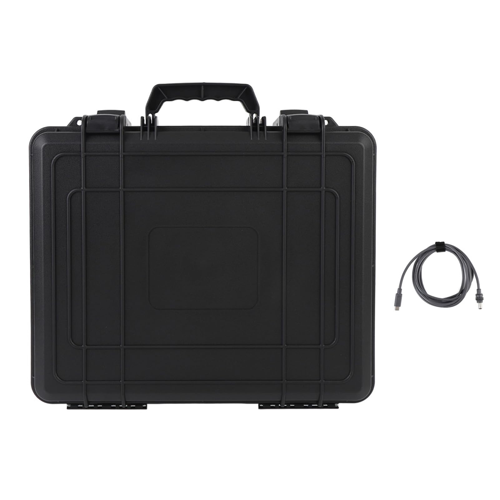 KUIDAMOS Estuche de Transporte Satelital Duradero para Cables de Fuente de Alimentación con Adaptador de Tubo con Soporte para Mini Plato, Adecuado para Viajeros Fuera de la Red, Material ABS/EVA,