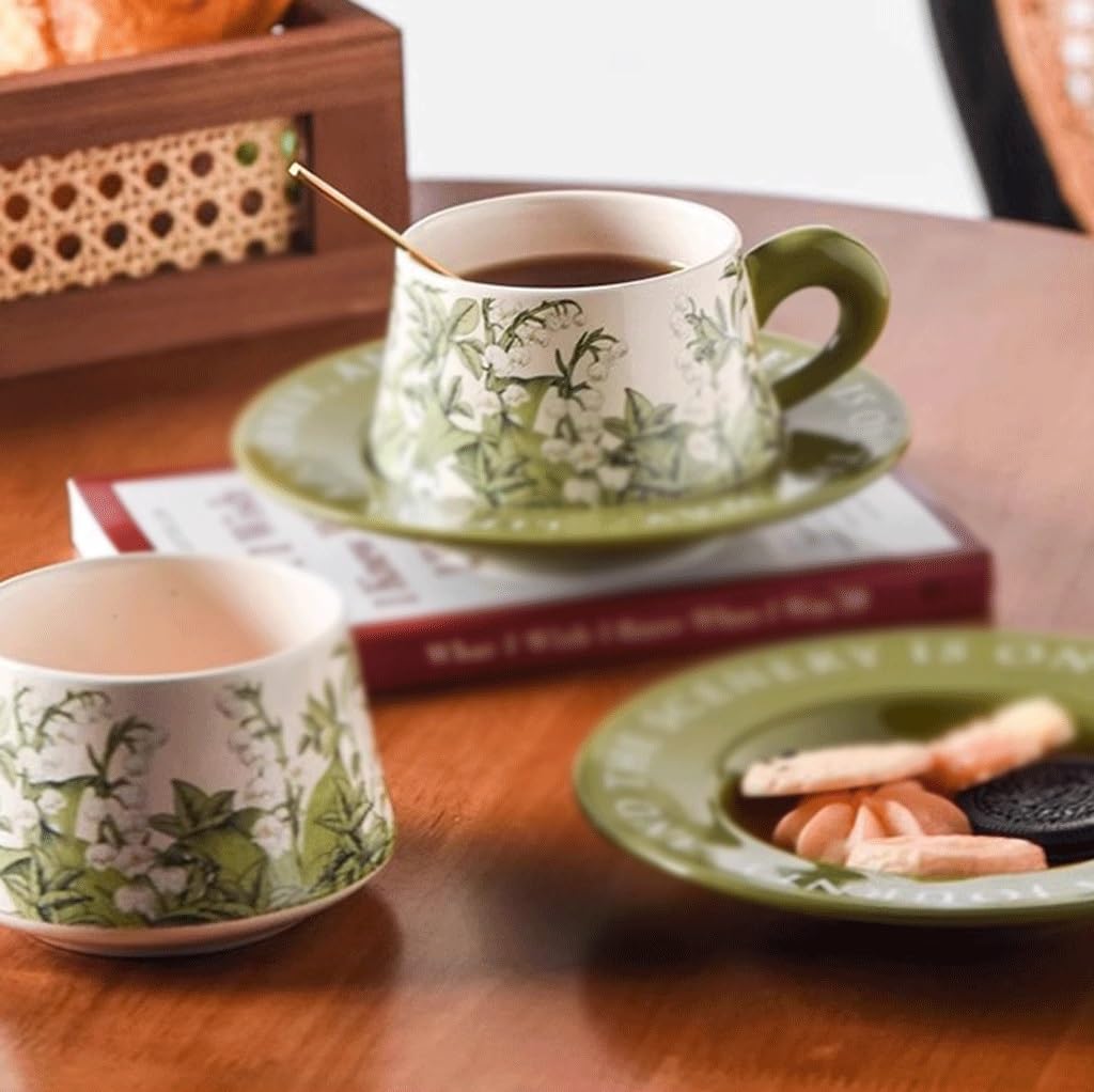 Kubki retro ceramiczny kubek i spodek popołudniowa herbata filiżanka do kawy i spodek kubek do kawy
