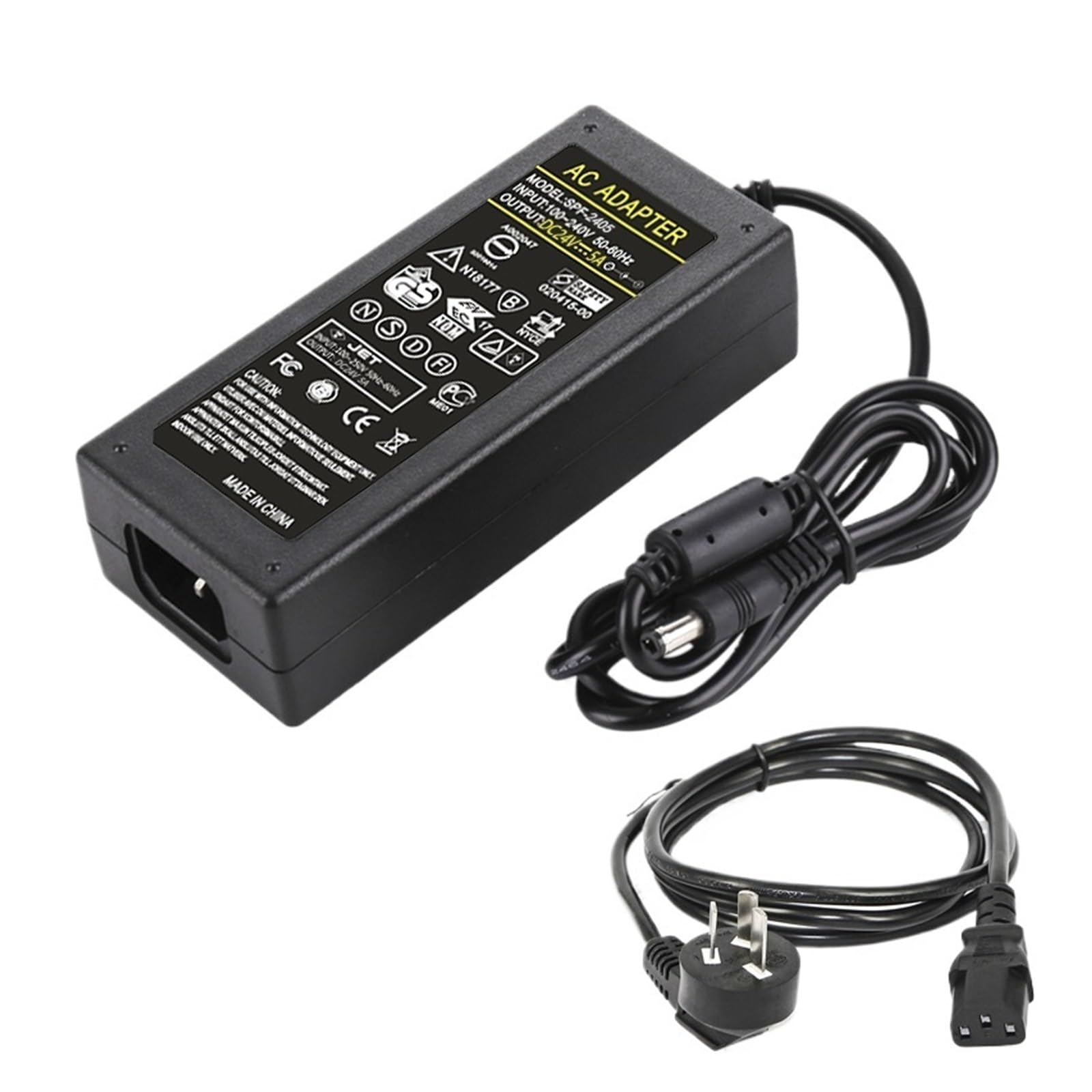Power Adapter DC24V 2A Surveillance Camera LED Power Supply Transformer DC 1A 3A 4A 5A 6A Water Purifier Pump(24V-5A with Power Cord)