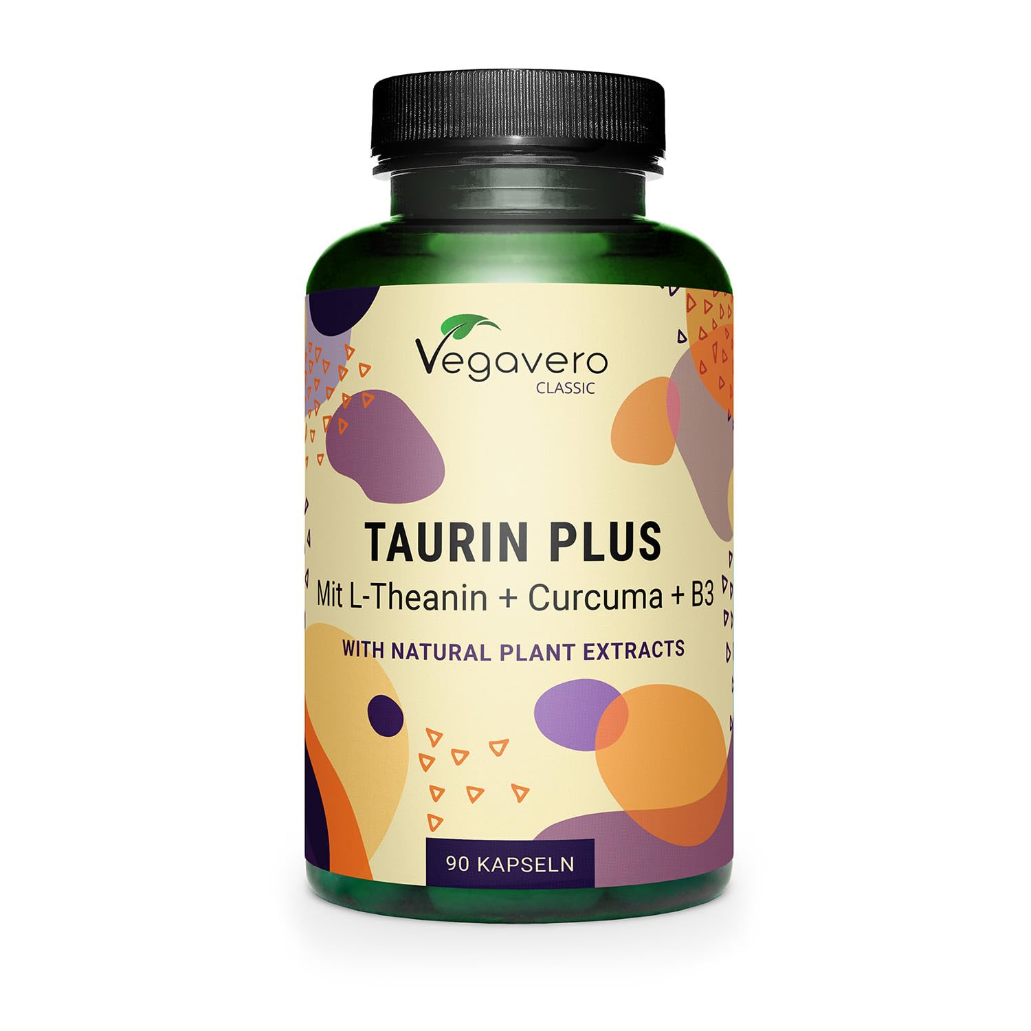 Taurina 1000 mg | Integratori Sport Pre e Post Workout | con L-Teanina, Curcuma e Vitamina B3 | Capsule ad Alto Dosaggio | No OGM | Vegan | Vegavero®