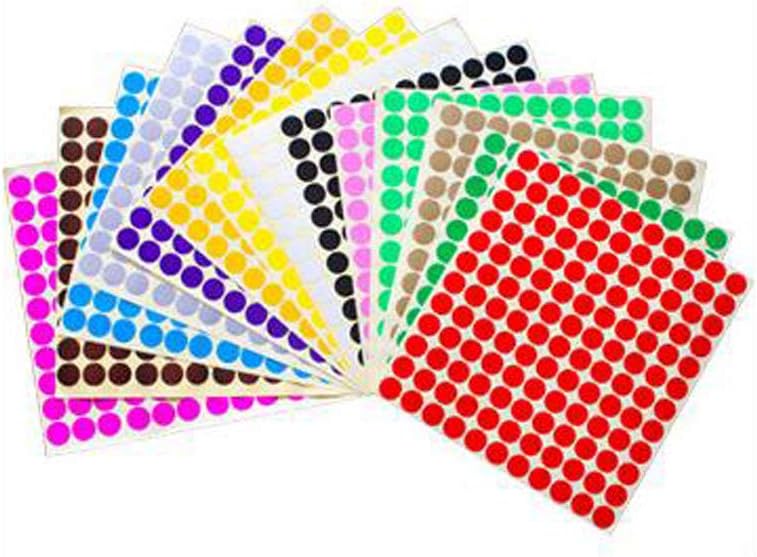 Lasenersm 14 Sheets (1848 Pcs) Essential Oil Bottle Cap Labels Stickers - Assorted Color, 13mm Round, Blank, Printable & Handwritten, Waterproof & Oilproof