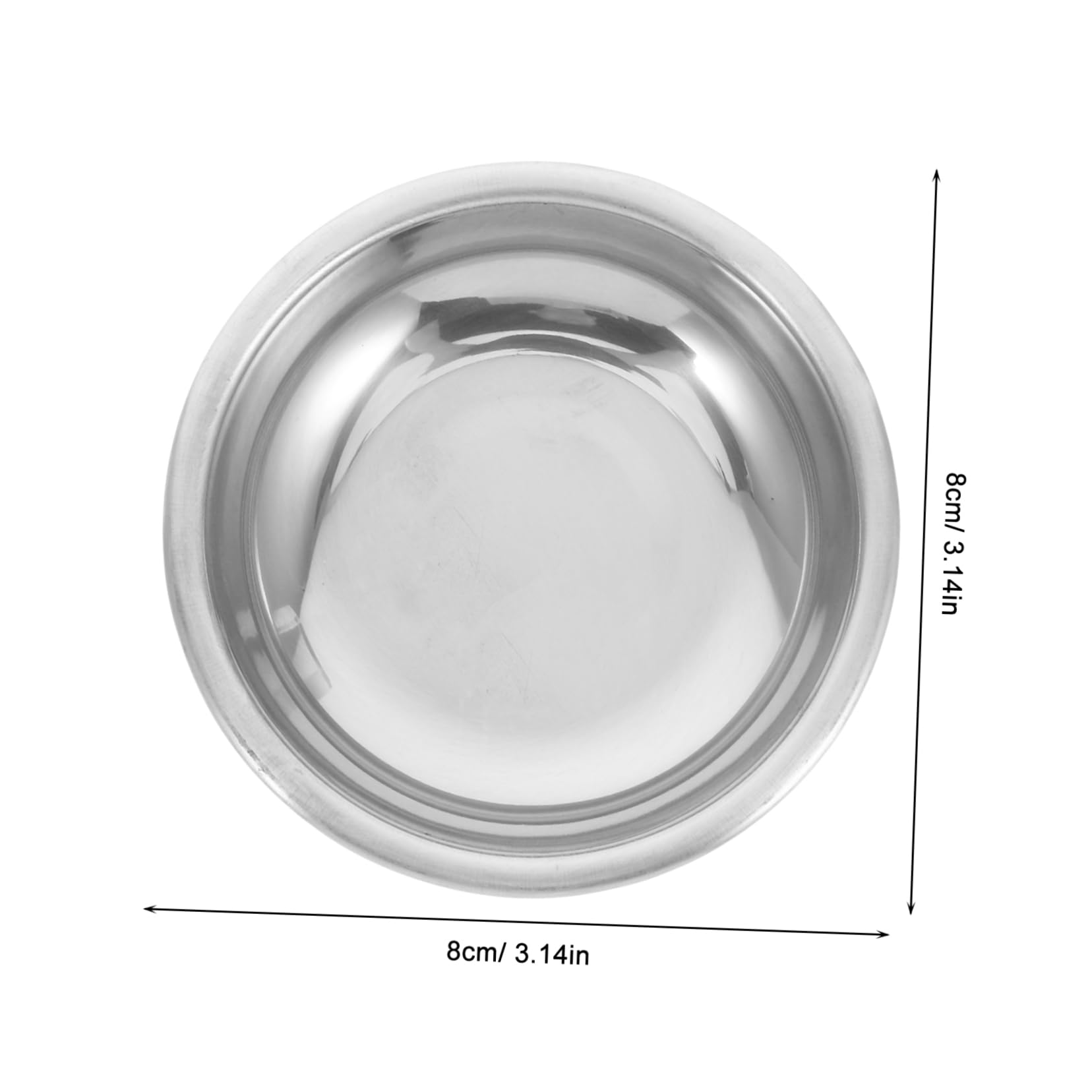 BRIGHTFUFU 6pcs Stainless Steel Plate Snack Bowl Dish Plate Bowl Cup Condiment Cups Mini Sauce Dish Sushi Dipping Bowls Pancake Dispenser Ketchup Bowl Meal Prep Bowl Sauce Bowl Steel Silver