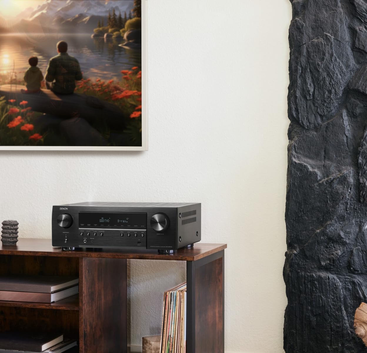 Denon AVC-S670H Amplificateur AV Home Cinéma 5.2 Canaux, 140W, Son Surround Haute Définition, HDMI 8K, HEOS Built-in, Wi-FI, Bluetooth, AirPlay 2, Compatible Alexa - Noir