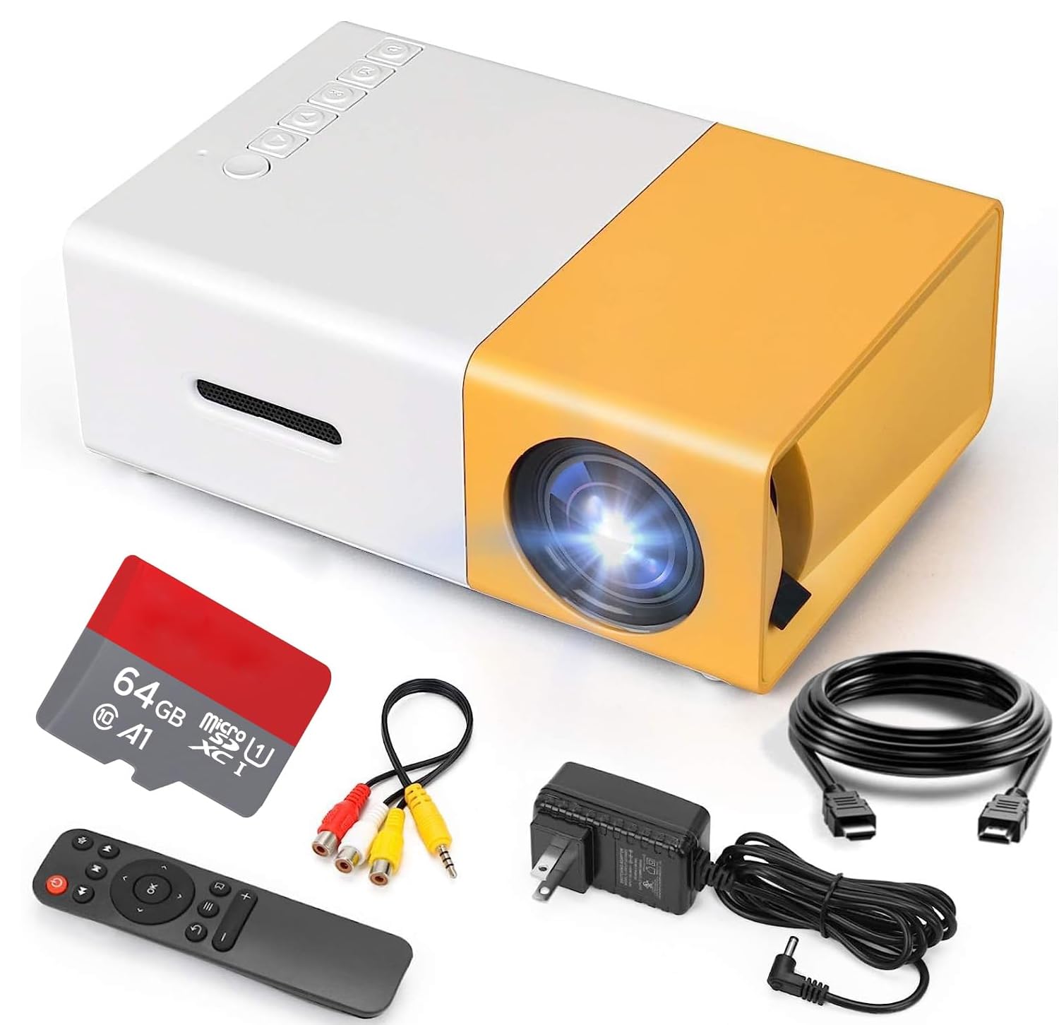 Mini Projector, YG-300 Pro Mini Projector with 64GB Memory Card 1080p Supports Childrens Gift, Home Cinema, Compatible with Smartphone/Laptop / PS4 / Firestick… (B0D98C4QGQ) Amazon Price History, Amazon Price Tracker