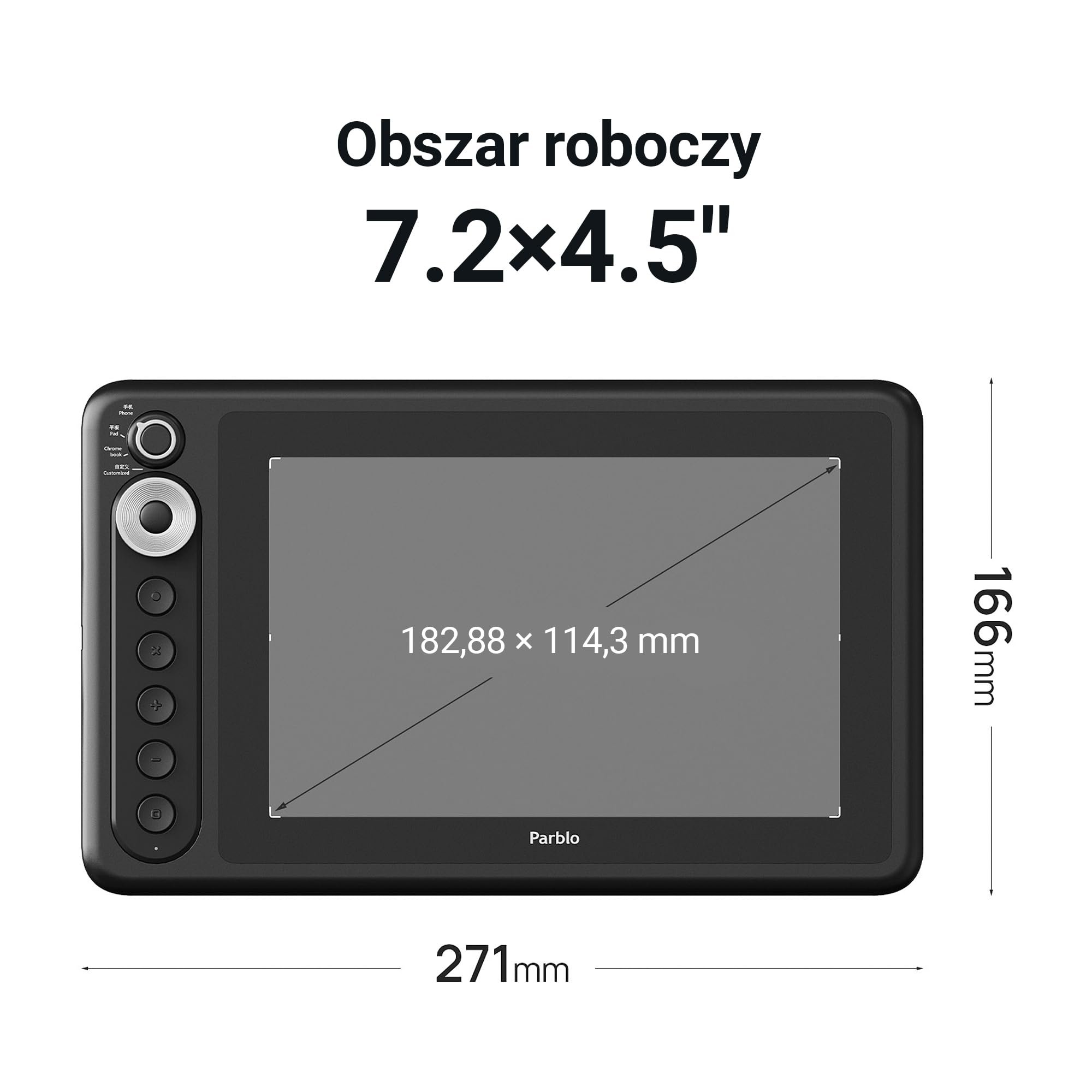 Intangbo X7 Nero - Tablet grafico da 10 x 6 pollici per disegno, stilo senza batteria, livelli di pressione 8192, supporto inclinabile, compatibile con Windows/Mac/Android
