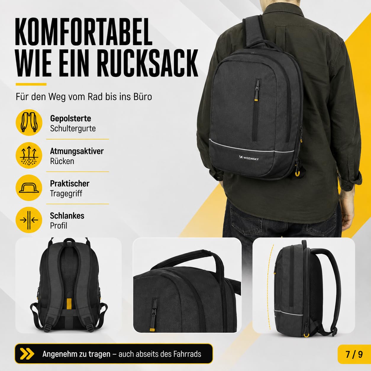 WOZINSKY Sacoche de vélo 2 en 1 pour porte-bagages arrière - Étanche - 30 l