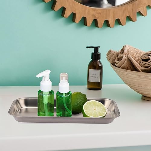 Miniatura 6 de 12 bandejas quirúrgicas pequeñas de 8.86 x 4.7 pulgadas, bandeja médica de acero inoxidable con bandejas sin costuras y altura de borde moderada