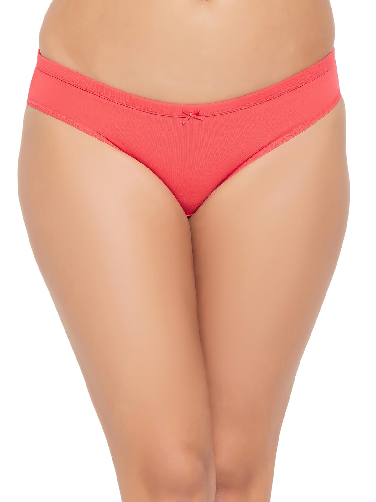 clovia Women's Cotton Low Waist Outer Elastic Bikini Panty in Red-picture-28