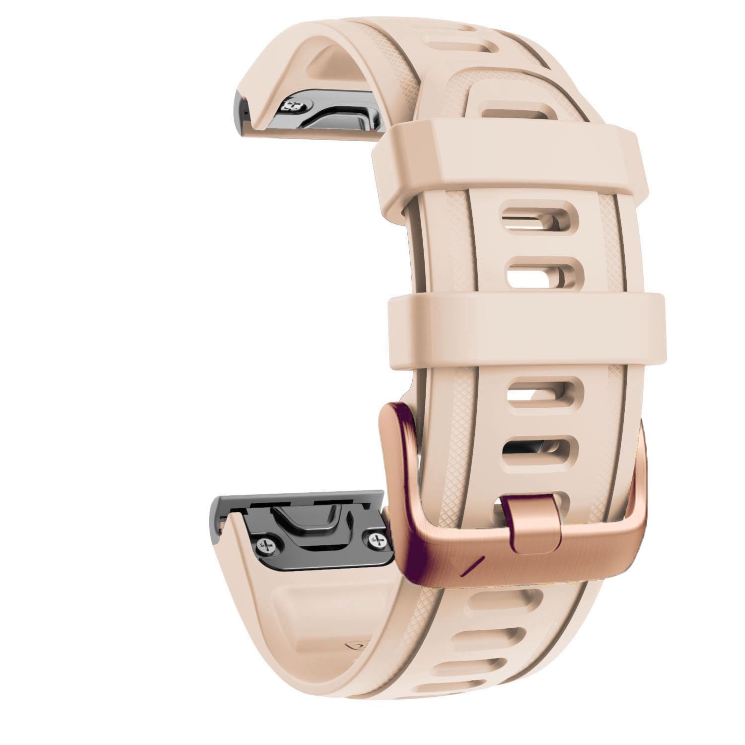 YUXUAN QuickFit Silicone Strap 20mm – Fits Garmin Fenix 8 43mm/epix Pro 42mm, Fenix 7S/6S/5S/5S Plus/6S Pro, D2 Delta S, Descent Mk2S | Smart Watch Accessory (Apricot)