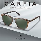 CARFIA vintage okulary przeciwsłoneczne z polaryzacją dla mężczyzn z ochroną UV i prostokątnymi oprawkami z octanu