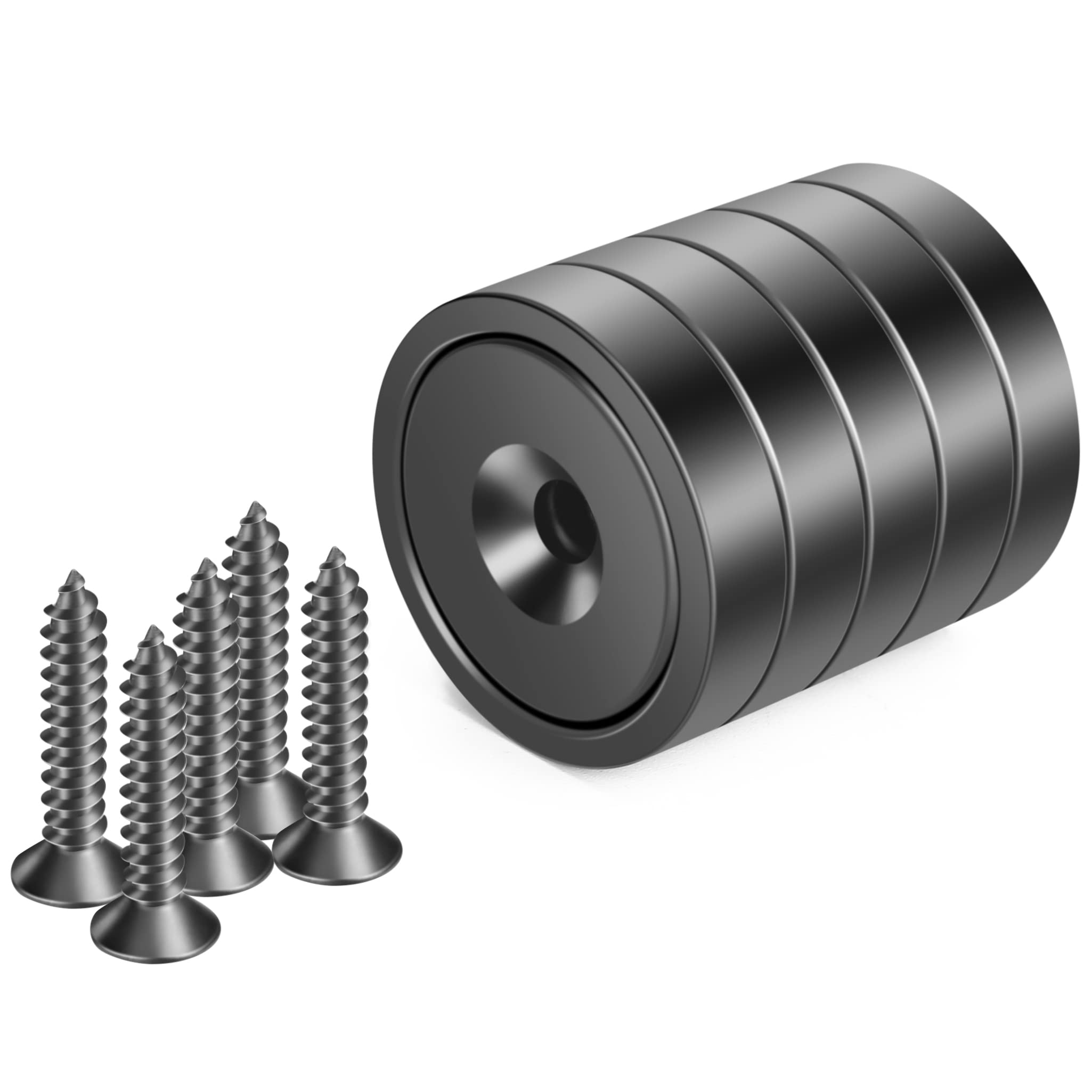 Neosmuk Magnets with Screws,22lbs+ Heavy Duty Rare Earth Neodymium Mounting Magnets with Holes, Countersunk Round Disc Industrial Magnets for Wall Mounting, 10 Pack — Amazon image 10