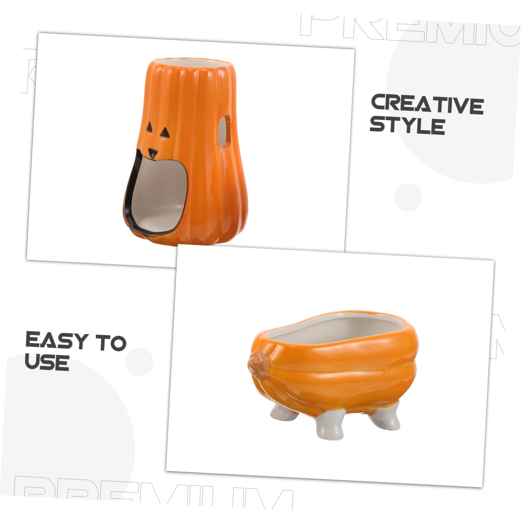 Toddmomy Support pour Distributeur Eau Céramique Forme de Citrouille Base Élargie Antichute Porte-Bouteille pour Hamsters Gerbilles Souris et Petits Rongeurs