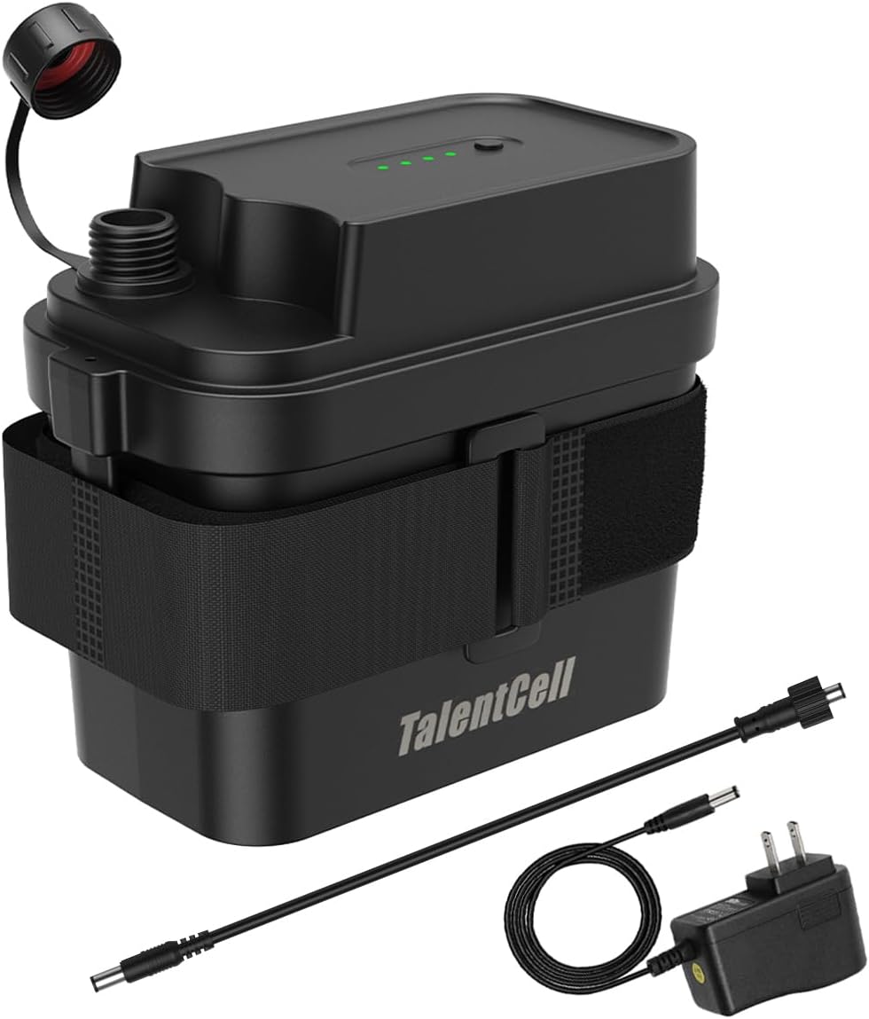 TalentCell Rechargeable 12V Lithium ion Battery Pack WP3200, 7000mAh IP67 Waterproof DC Output Li-ion Batteries for DIY Project, LED Light Strip, CCTV Camera, Router and more, with AC/DC 12.6V Charger