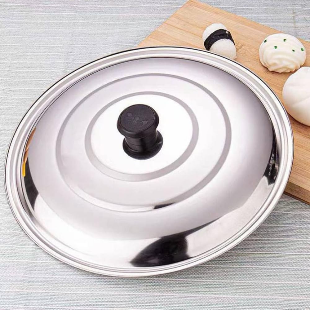 Couvercle En Inox Zanetti Diamètre 36cm - Poignée Plastique Athermique, Lavable Lave-Vaisselle
