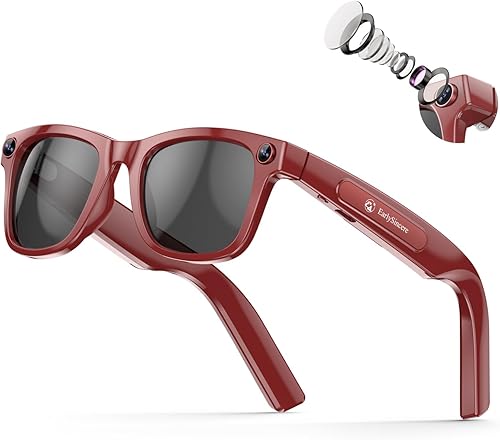 Edición exclusiva gafas inteligentes con cámara cámara de 8 MP que admite grabación de video HD 1080P, grabación de fotosvideosaudio, batería de 410