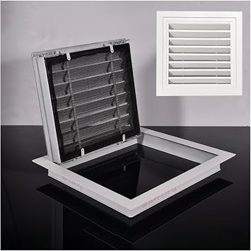 Ventilation Grille-Style Access Panel with Filter Net, Customizable Wall Access Door for Schools Factories and Shopping MallsHole 15x15cm/5.9x5.9in