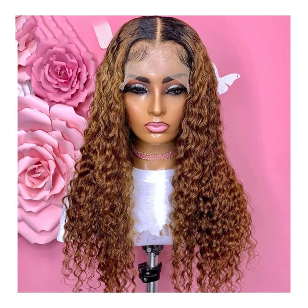 Körperpflege Lace Front Perücken Ombre Schwarz Blond 26'' Lange lockige gewellte synthetische Perücke für Schwarze Frauen Haarverlängerungen