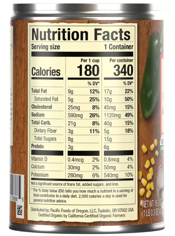 Pacific Natural Foods Pepper and Corn Chowder Soup, 16.3 oz