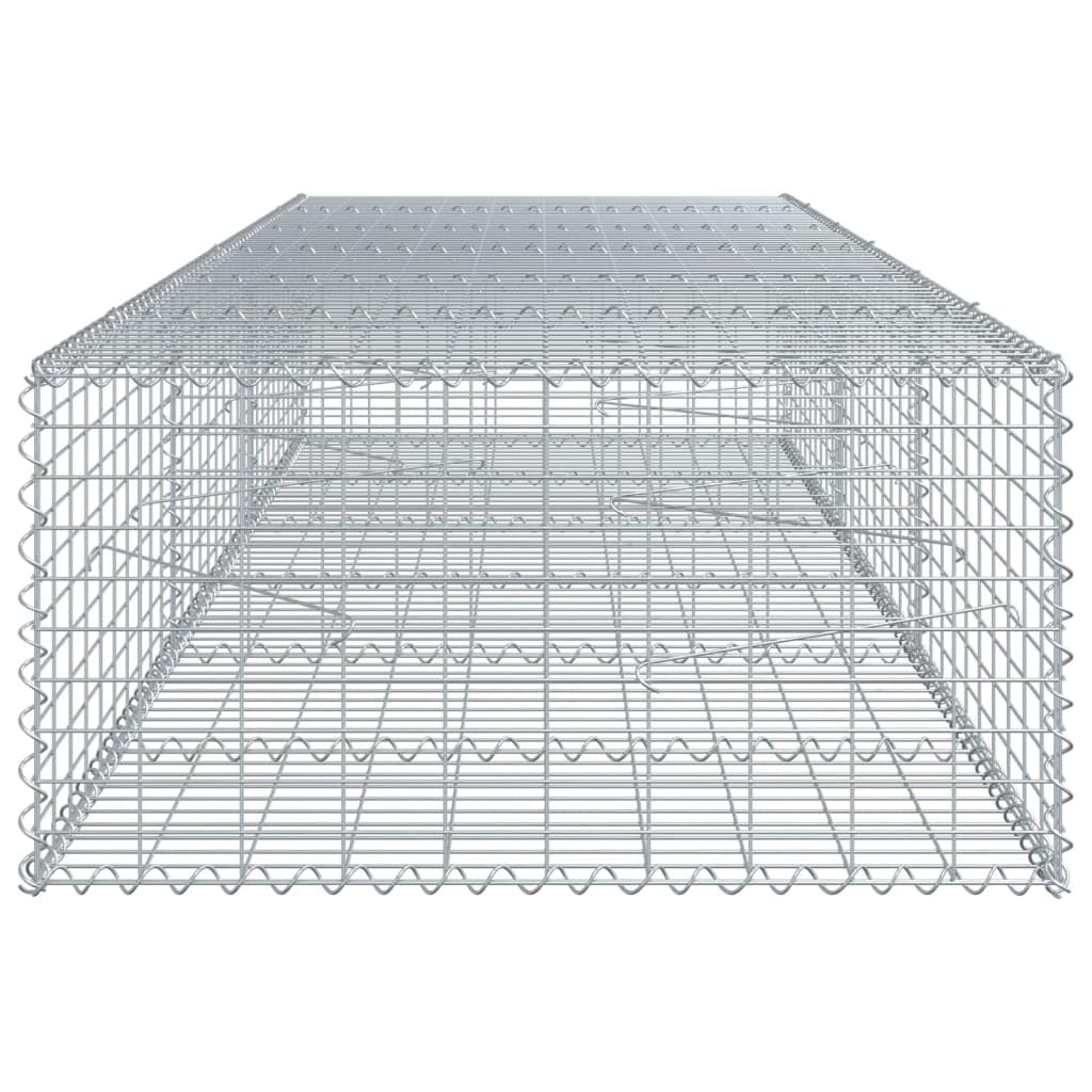 VidaXL Cesta De Gaviones Con Cubierta De Hierro Galvanizado 300 X 100 X 50 Cm, Muro De Contención De Gaviones, Valla De Gaviones, Jardín, Plateado