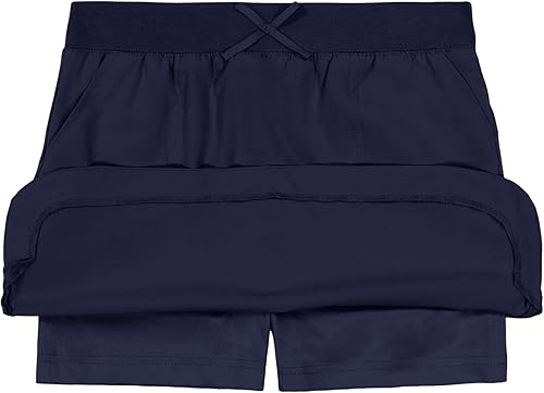 Miniatura 2 de Nautica - Falda de uniforme escolar para niñas con bolsillos funcionales, cintura de punto y pantalones cortos