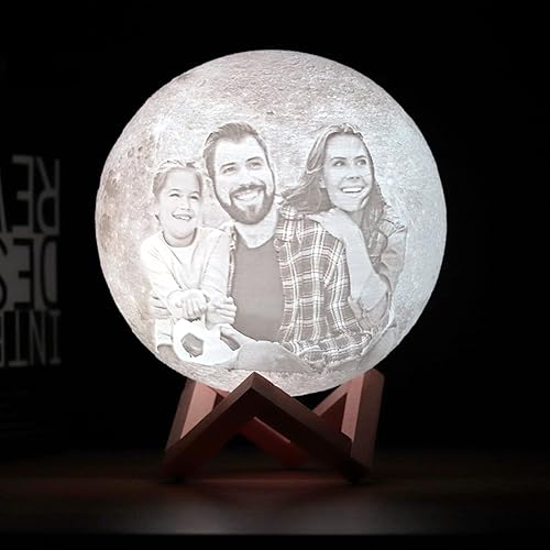 Miniatura 3 de Lámpara de luna personalizada, impresión 3D, lámpara de luna con foto personalizada, regalo de luz de luna grabada para esposa, marido, niños