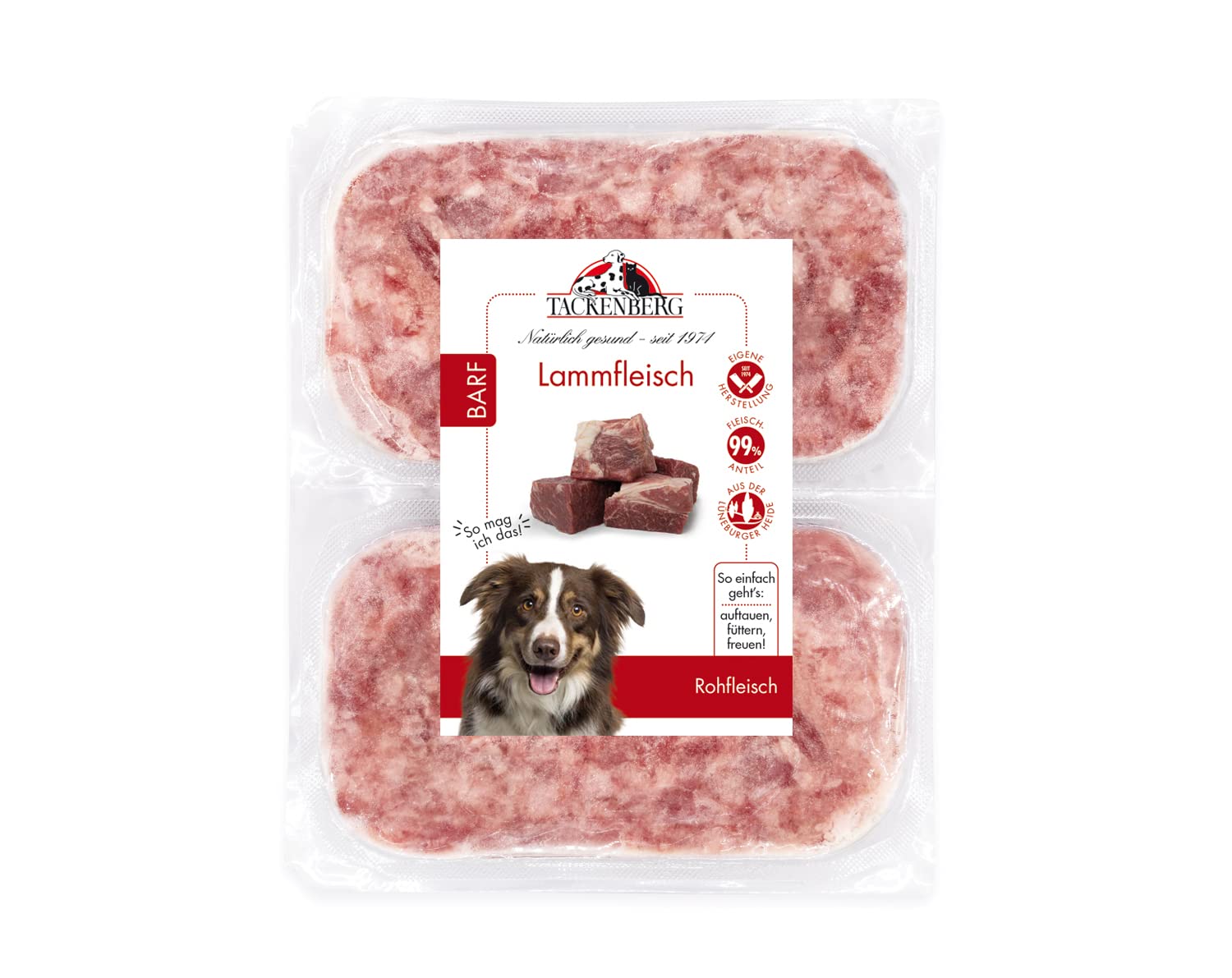 TACKENBERG Barf Rindermix-Paket für Hunde. 20kg Barf Fleisch für Hunde