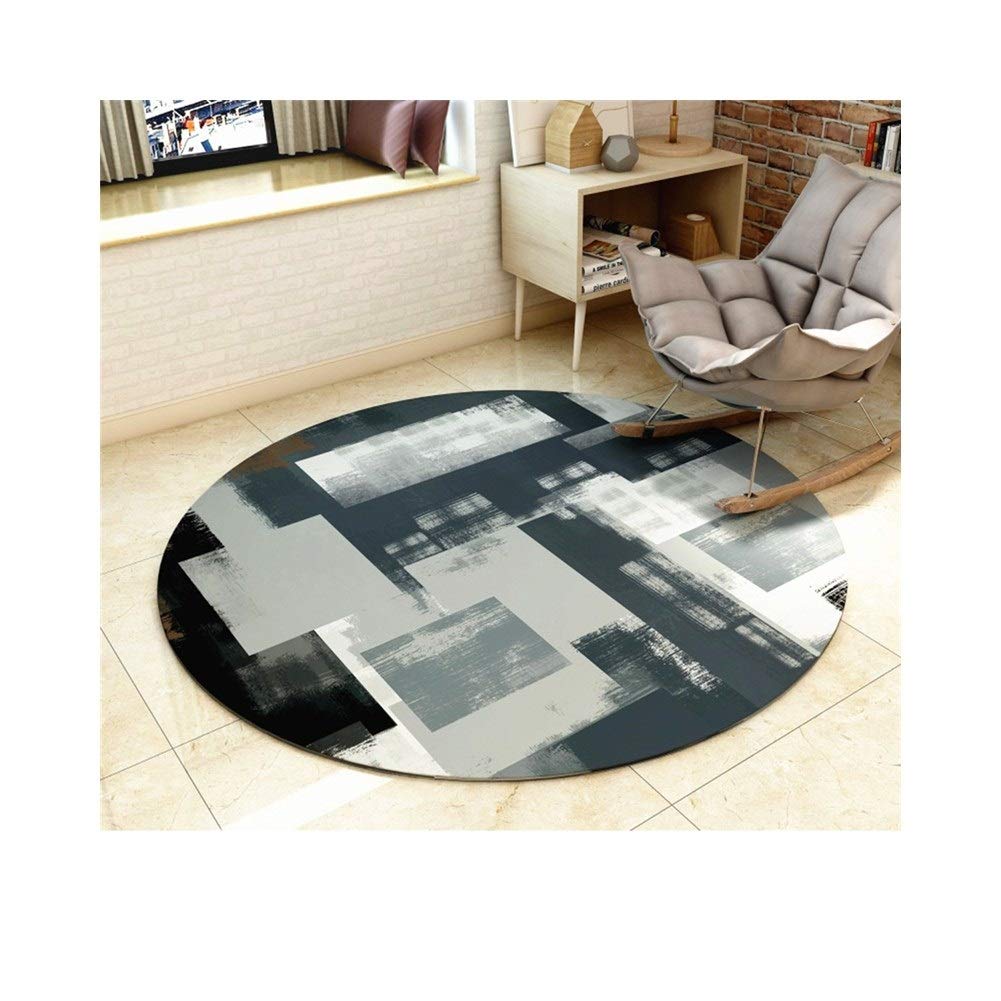 Tapis rond antidérapant style nordique abstrait pour salon et yoga mat