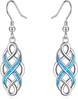 Celtic Earrings Sterling Silver Oxidized Good Luck Irish Vintage Celtic Knot Dangle Dangling Earrings Jewelry Dangles Gifts for Women Girls