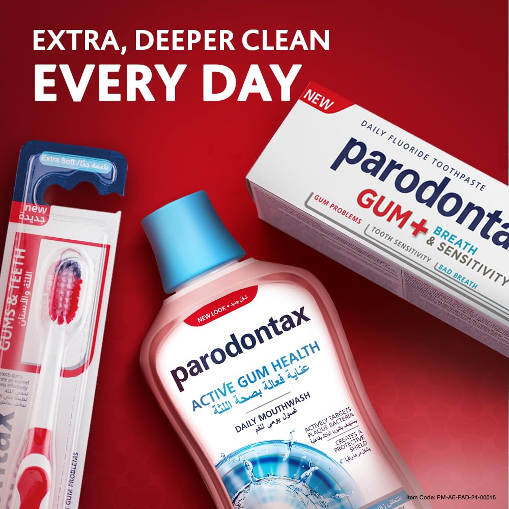Parodontax Daily Gum Care Extra Fresh Mouthwash 500ml Value Size – Alcohol-Free Daily Mouthwash for Gum Health & Fresh Breath, Helps Reduce Plaque, Family Value Bottle
