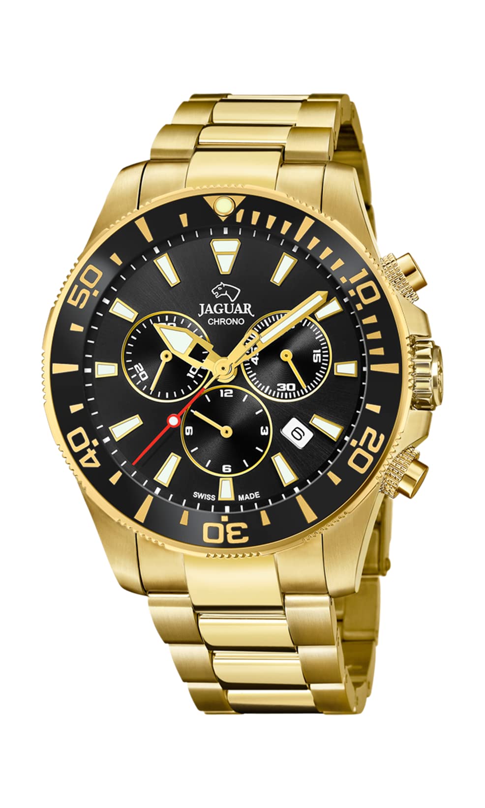 JAGUAR Men's Watch Chronograph Quartz Swiss Made Steel Gold J864/3