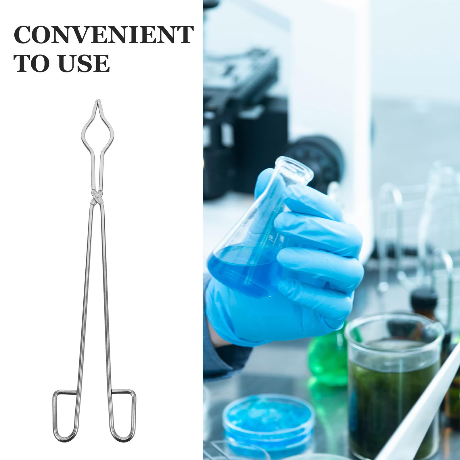 SMASOLO Pinza per Crogioli in Acciaio Inossidabile 50 CM a Mezza Bocca, Strumento di Fusione Metalli per Uso Professionale in Laboratorio di Biochimica