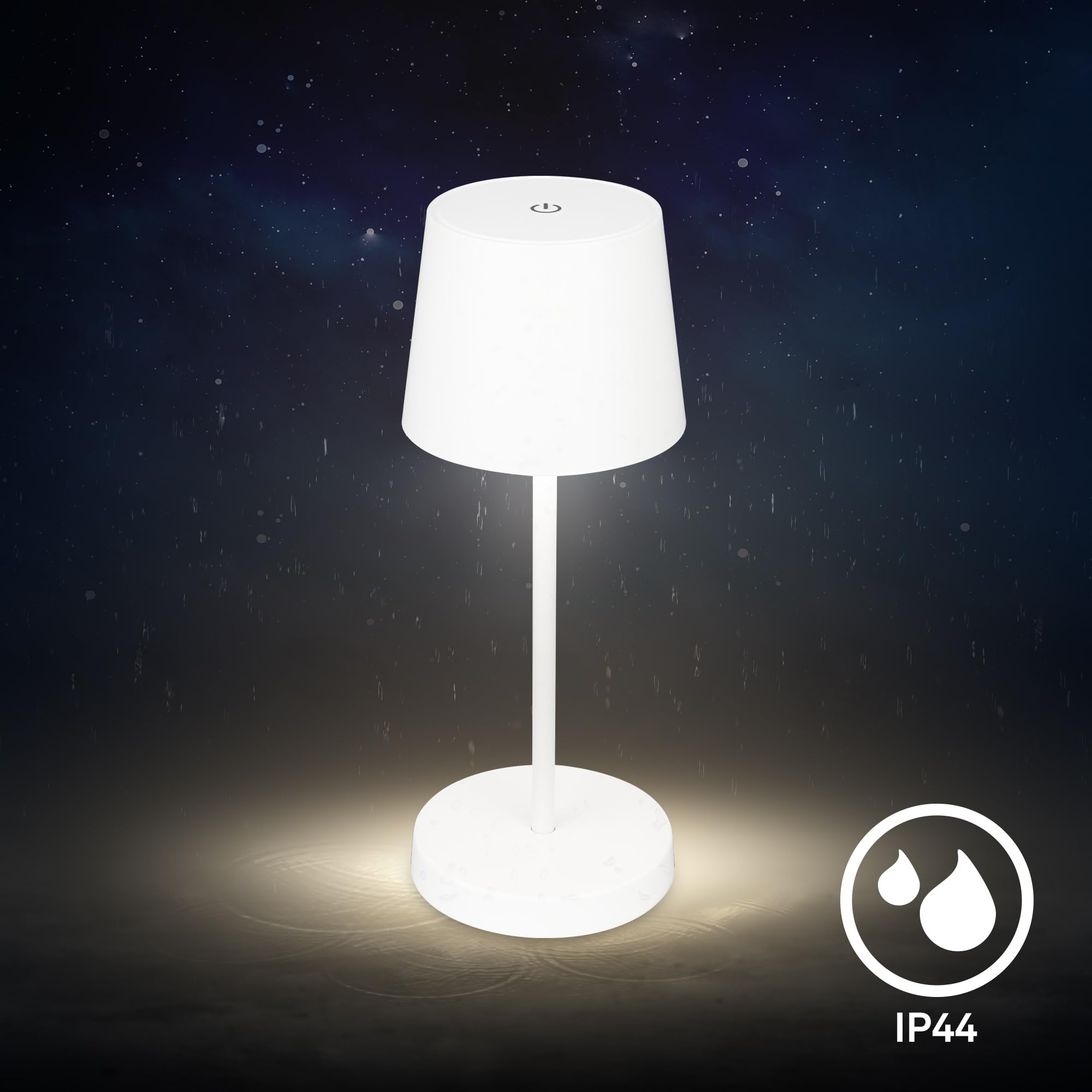 BRILONER - Lámpara LED Táctil Regulable, IP44, USB-C, Luz Blanca Cálida, Inalámbrica, Recargable, Portátil Para Camping y Escritorio, 26x10cm, Color Blanco