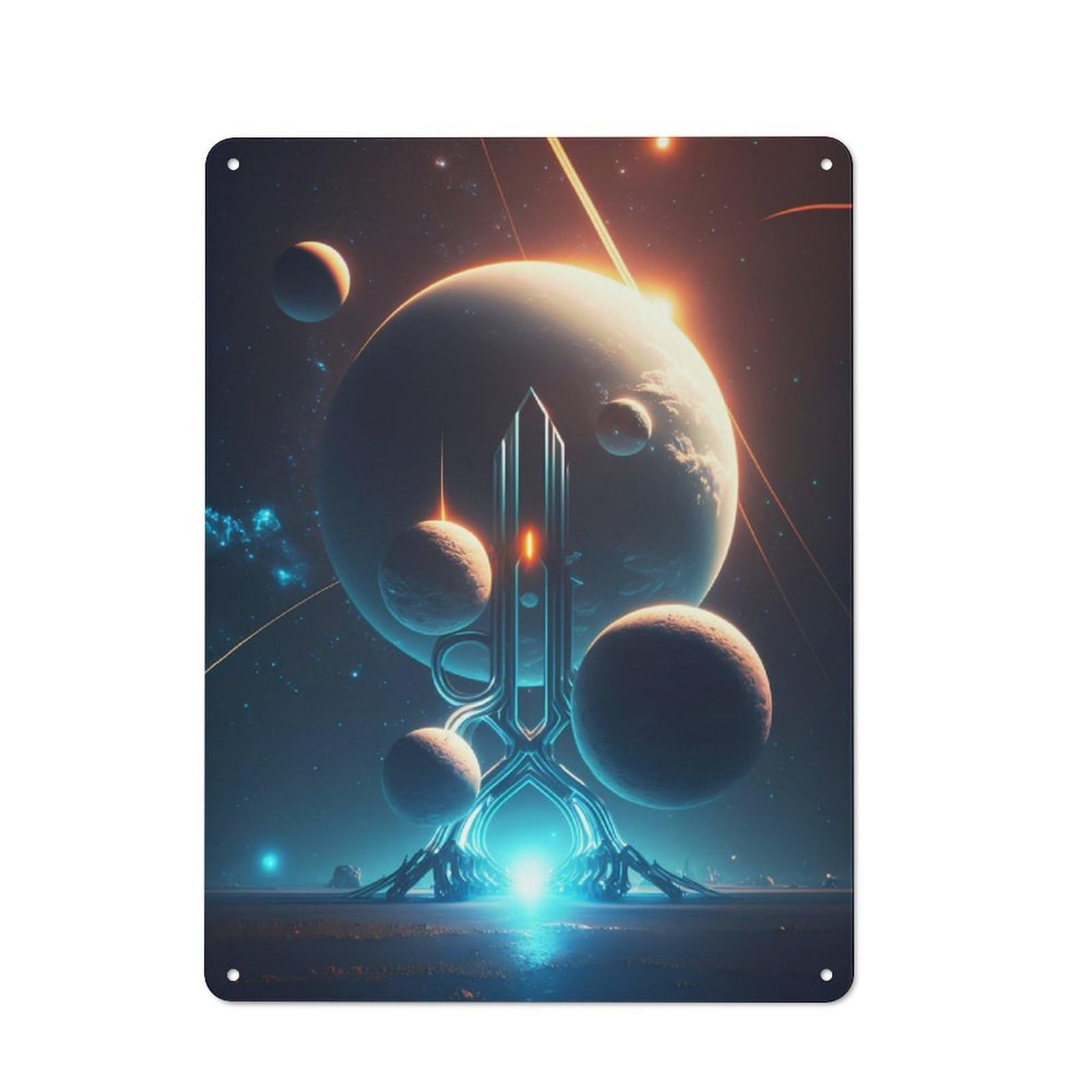 Junmoney Alien Planet Metal Plaque 40X30cm With For Pub Or Café, Retro Decor, For Pub Decor Enthusiasts Refreshing A Room In Autumn