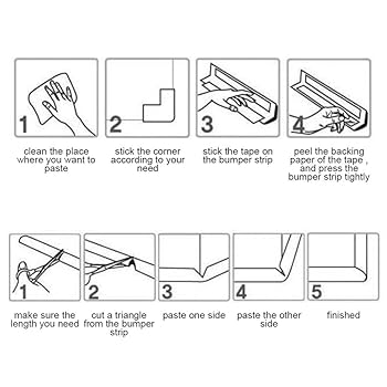 2M Kids Baby Safety Rubber Bumper Strip, Soft Table Edge Corner Guard Protector Removable For Wood, Glass, Tile, Metal And Plastic Surfaces (Gray