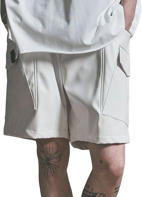 Amazon | [エムエスエムエル] WIDE CARGO SHORTS FAKE LEATHER ワイド 