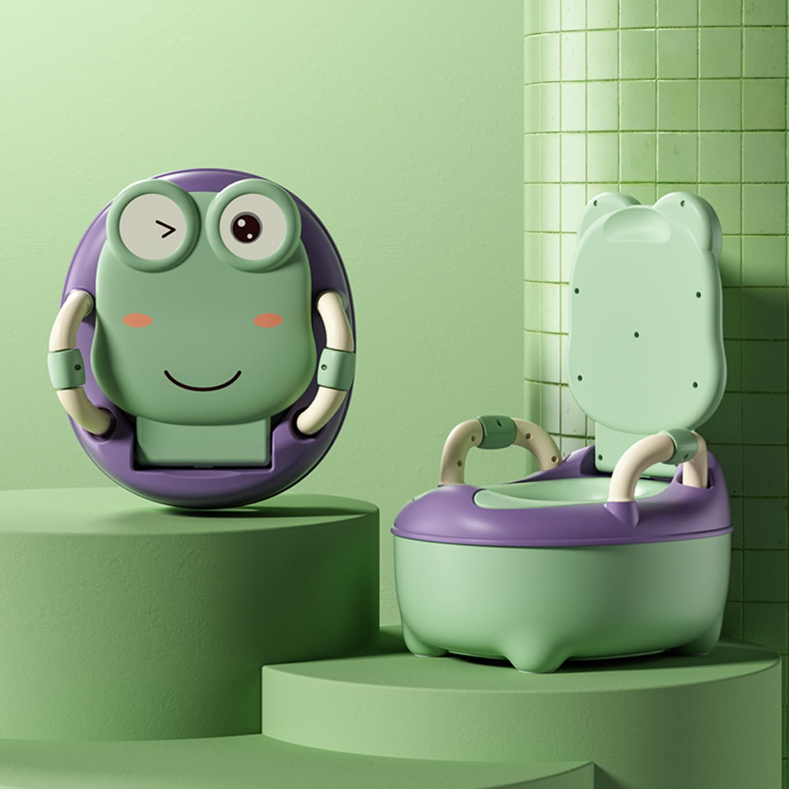 Orinal portátil de PVC con acolchado suave para niños pequeños, para aprender a tomar el baño temprano con diseño seguro y antideslizante, orinal plegable para niños