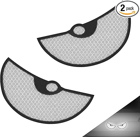 2 PCS Car Reflective Stickers, Semicircular Devil Eyes Decals, 4.13