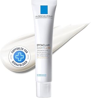 La Roche Posay Tiefenwirksame Gesichtspflege mit LSF 30, Für unreine und ölige Haut, Mit LHA, Zink PCA und Carnosin, Effaclar Duo (+) LSF 30, 40 ml