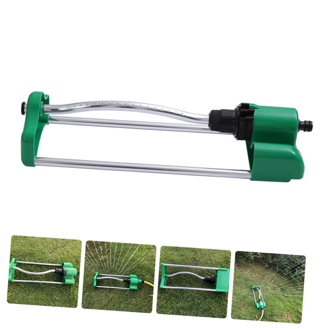 Irrigatore Oscillante da Giardino a 17 Fori, Testina in Lega di Alluminio e Plastica, Spruzzo Fine e Uniforme per Prato e Orto