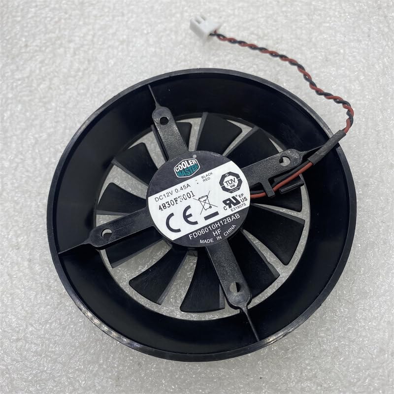GTX650 GTX750 TI GT640 Compatible 60mm CPU Cooler Fan - FD06010H12BAB, 12V, 0.45A, Double Ball Bearing, High Performance Chassis Cooling