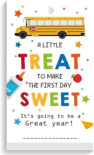 Etiquetas para bolsas de regalo de regreso a clases, un pequeño regalo para hacer que el primer día de la escuela sea dulce y feliz, etiquetas de