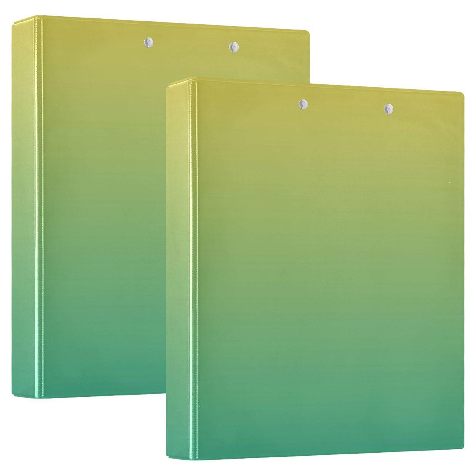 Raccoglitori a 3 anelli verde sfumato da 3,8 cm, raccoglitore ad anelli a D, raccoglitore flessibile, raccoglitore professionale a 3 anelli, raccoglitore a 3 anelli con tasche (confezione da 2)