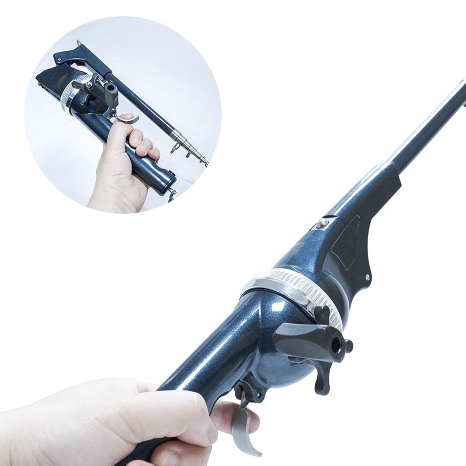 Canna da pesca portatile con impugnatura ergonomica in metallo | Canna da pesca al persico con morbida per acqua dolce e salata, pesca in barca, lago, fiume, mare, per bambini, adulti e