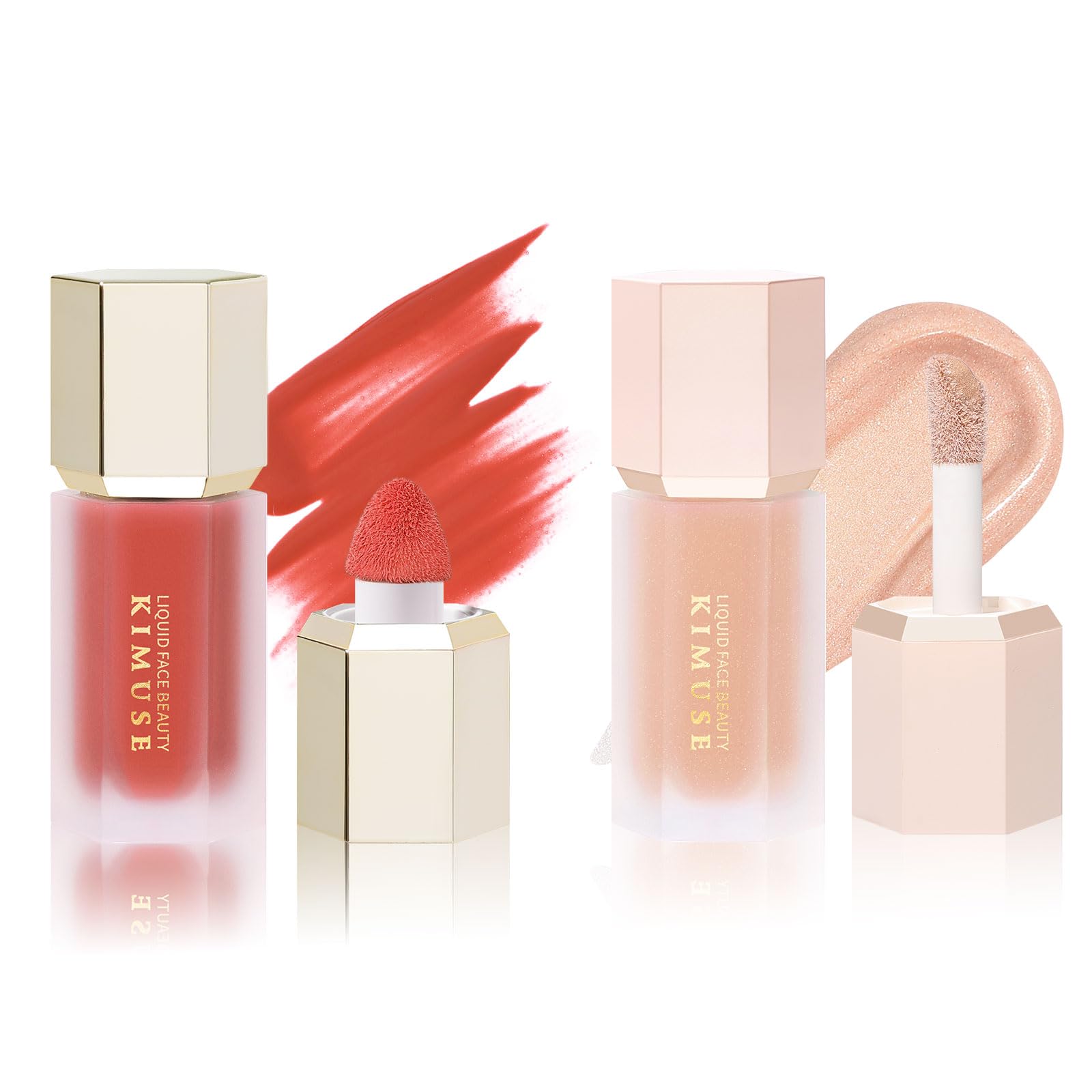 KIMUSE Liquid Blush & Weightless, Long-Wearing, Smudge Proof, Natural-Looking, Dewy Finish Glow Liquid Filter