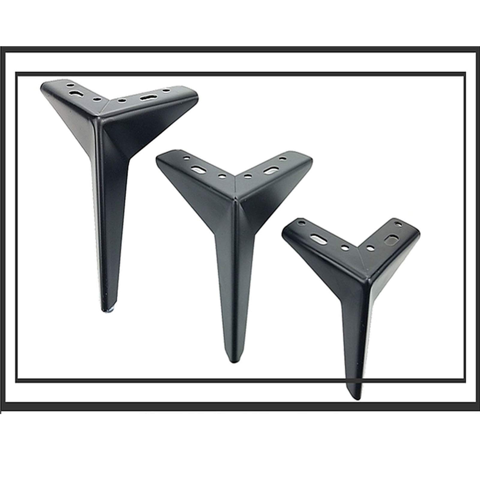 4 stuks meubelpoten, verstelbare meubelpoten, driehoekige steunpoten, vervanging roestvrij staal, meubelpoten, metalen voet voor bed, bank en nachtkastje, poten, werkblad, tafelpoten, zilver, 15 cm