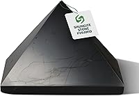 Vista 21 de Auténtica pirámide de shungita pulida de 1.57 pulgadas / 1.57 pulgadas, cristal curativo natural, pirámide negra real, protección de escritorio